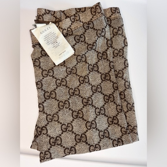Gucci Beige and Brown GG Monogram Tights | Size Large - Picture 2 of 10